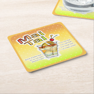 MAI TAI COCKTAIL-REZEPT KUNST RECHTECKIGER PAPPUNTERSETZER