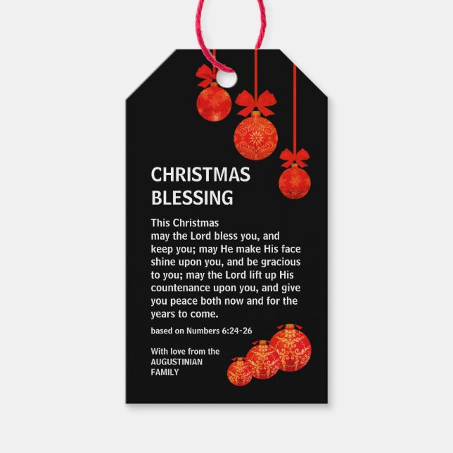 MAI THE LORD BLESS YOU Numbers 6 Christmas Geschenkanhänger (Vorderseite)