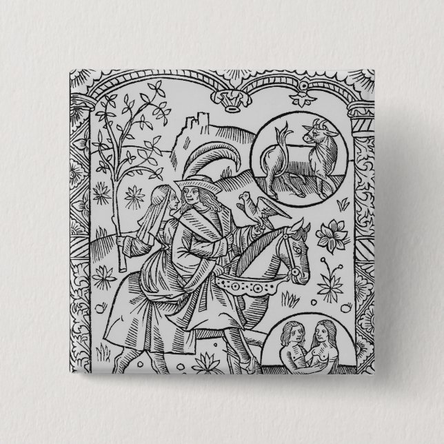 Mai, vom "Almanach DES Bergers", 1491 Button (Vorderseite)