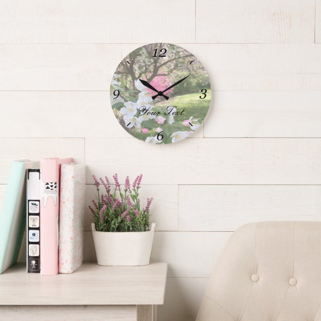 Maiblumen Rosa  Große Wanduhr (Lesesaal)