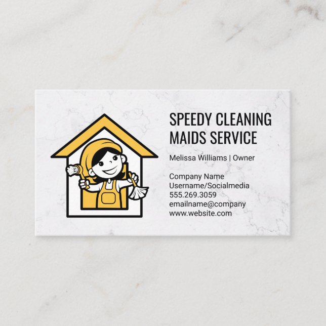 Maid Cleaner-Logo Visitenkarte (Vorderseite)