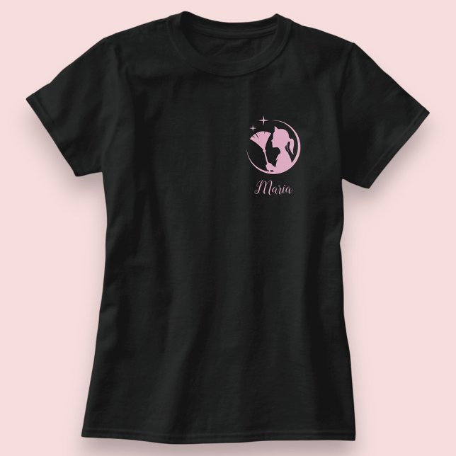 Maid Cleaning House Black Pink Sparkling Business T-Shirt (Von Creator hochgeladen)