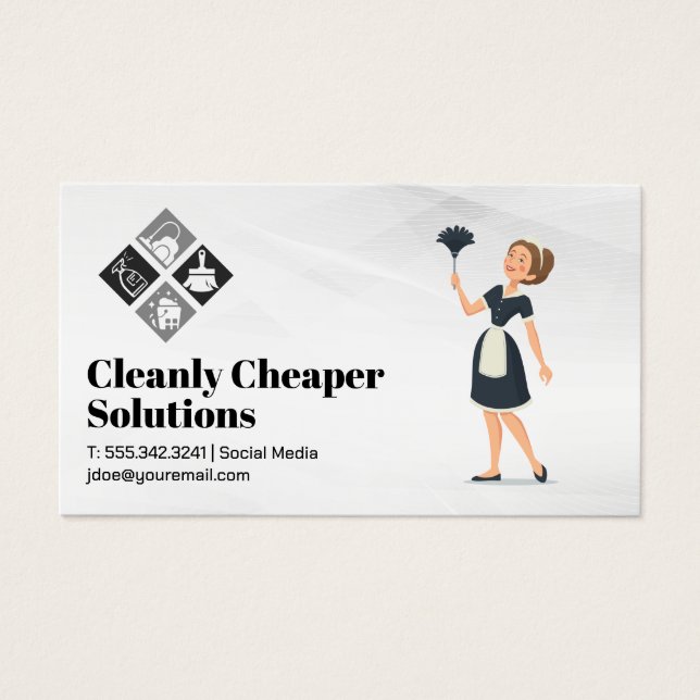 Maid Dusting | Symbol für Reinigungsdienste (Vorderseite)