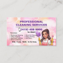 Maid Janitorial Lady Business Card Haus Reinigung