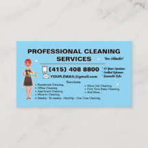 Maid Janitorial Lady Maison Carte de visite Nettoy