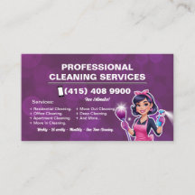 Maid Janitorial Lady Maison Carte de visite Nettoy