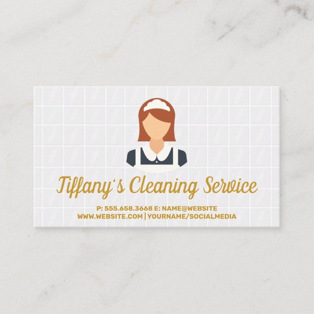 Maid-Logo | Liefersymbole | Bath Tiles Visitenkarte (Vorderseite)