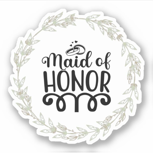 Maid of Honor Aufkleber (Vorderseite)