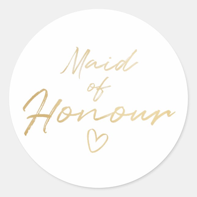 Maid of Honor - Maid or fausse feuille autocollant (Devant)
