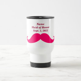 Maid of Honor Pink Mustache Travel/Commuter Mug