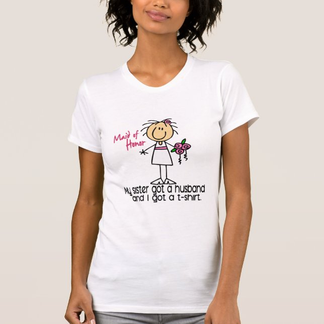 Maid Of Honor Stick Figure I A Obtenu Un TShirt (S (Devant)