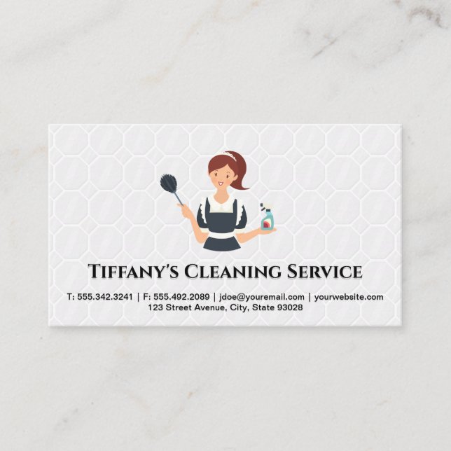 Maid | Reinigungsdienst | Tiles Visitenkarte (Vorderseite)