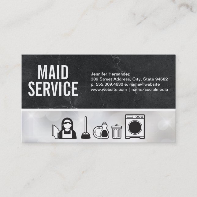 Maid | Reinigungsdienste Visitenkarte (Vorderseite)