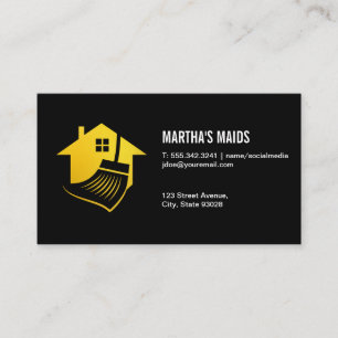 Maid Service Zuhause Broom Business Card Visitenkarte
