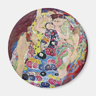 Maiden (Jungfrau), Gustav Klimt, Vintag Jugendstil Magnet