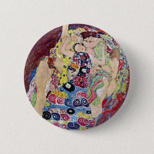 Maiden (Jungfrau), Gustav Klimt, Vintager Jugendst Button