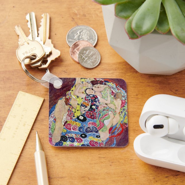 Maiden (Jungfrau), Gustav Klimt, Vintager Jugendst Schlüsselanhänger (Schreibtisch)