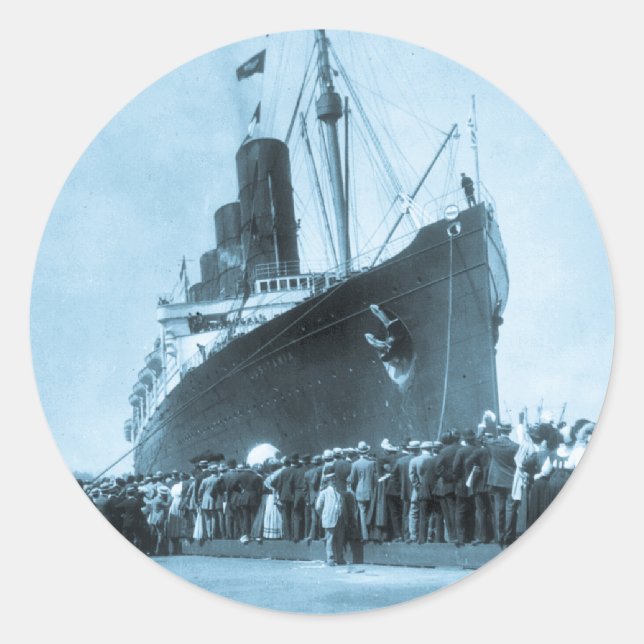 Maiden Voyage of RMS Lusitania, 13. September 1907 Runder Aufkleber (Vorderseite)