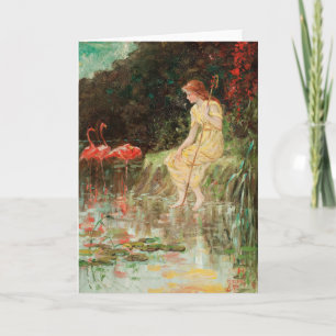 Maiden with Flamingos   Frederick Stuart Church Karte