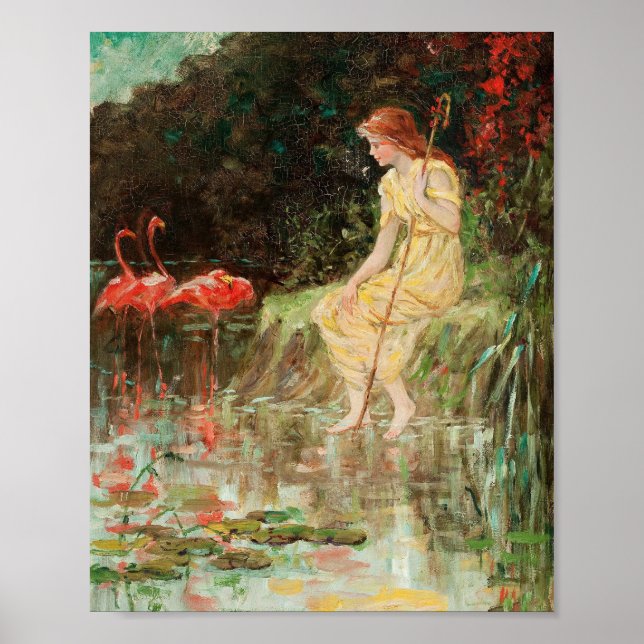 Maiden with Flamingos | Frederick Stuart Church Poster (Vorne)