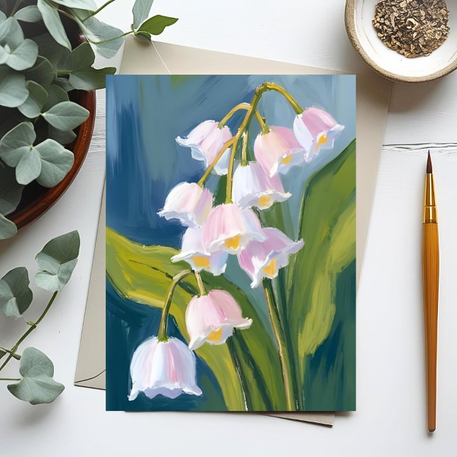 Maiglöckchen | Aquarellblume gemalt Postkarte (Von Creator hochgeladen)