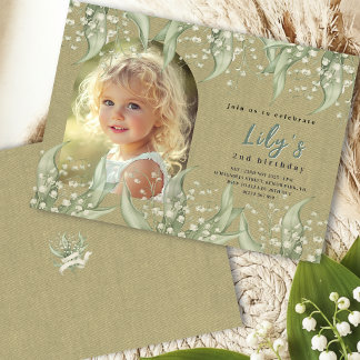 Maiglöckchen Blumen Leinen Mädchen Geburtstag Einladung