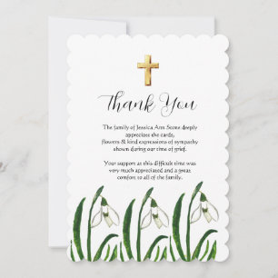 Maiglöckchen-Blumen-Trauerkreuz Danke  Einladung