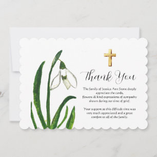 Maiglöckchen-Blumen-Trauerkreuz Danke  Einladung