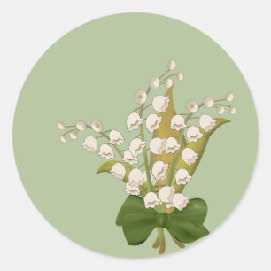 Maiglöckchen-Blumenstrauß Runder Aufkleber