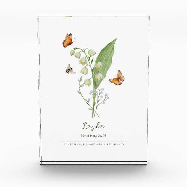 Maiglöckchen-Geburtsmonatsblume Fotoblock (Vorderseite)