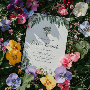 Maiglöckchen Grün   Rustikales Osterkreuz Einladung