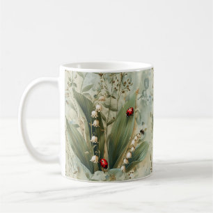 Maiglöckchen-Marienkäfer-Blumen Kaffeetasse