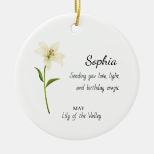 Maiglöckchen Personalisierter Geburtstag Keramik Ornament