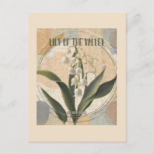 Maiglöckchen Retro Mai Geburtsmonatsblume Postkarte