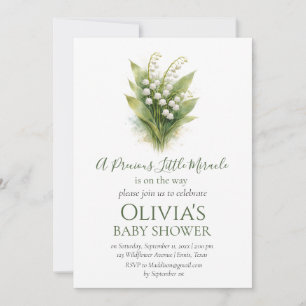 Maiglöckchen Weiße Florale Babyparty-Einladung Einladung