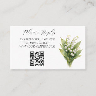 Maiglöckchen Weiße Florale Hochzeit  Begleitkarte