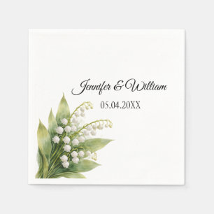 Maiglöckchen Weiße Florale Hochzeit Serviette