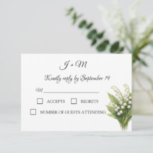 Maiglöckchen Weiße Florale Moderne RSVP Karte