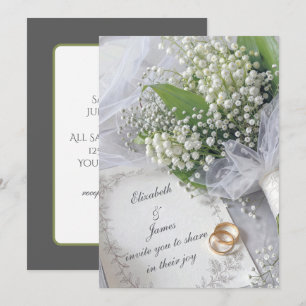 Maiglöckchenstrauß auf einer Hochzeitseinladung Einladung