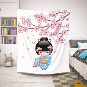 Maiko Kokeshi Doll - Blue Kimono Geisha Girl Sherpadecke