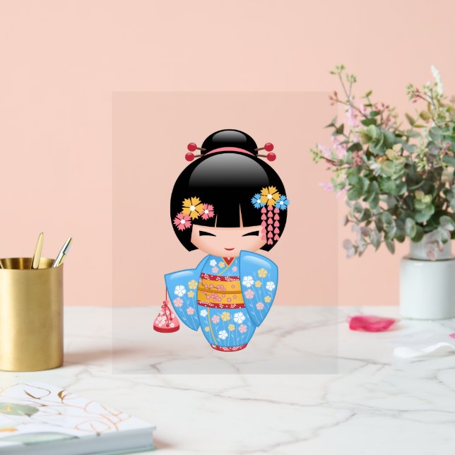 Maiko Kokeshi Doll - Niedliches japanisches Geisha Acrylschild (Hochzeit)