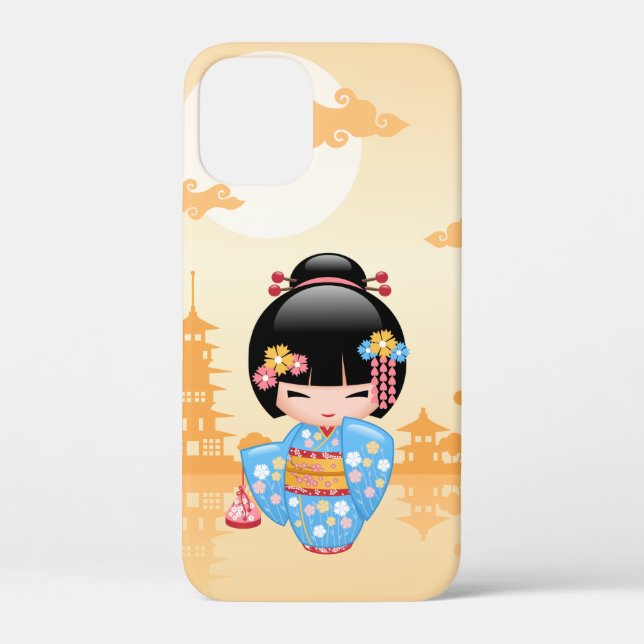 Maiko Kokeshi Doll - Niedliches japanisches Geisha Case-Mate iPhone Hülle (Rückseite)