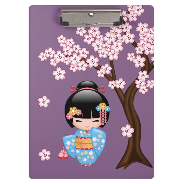 Maiko Kokeshi Doll - Niedliches japanisches Geisha Klemmbrett (Vorderseite)