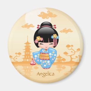 Maiko Kokeshi Doll - Niedliches japanisches Geisha Magnet
