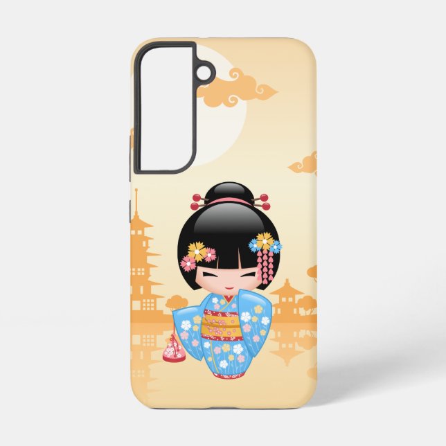Maiko Kokeshi Doll - Niedliches japanisches Geisha Samsung Galaxy Hülle (Rückseite)