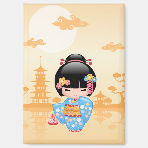 Maiko Kokeshi Puppe - Süße japanische Geisha Mädch Magnet