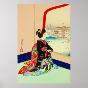 Maiko und Goldener Pavillon Hasegawa Sadanobu III  Poster