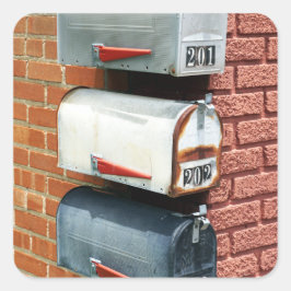 MAIL BOX POST BOX POSTCROSSING QUADRATISCHER AUFKLEBER