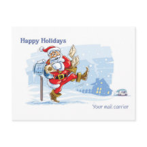 Mail Carrier Danke Karte - Santa Scene