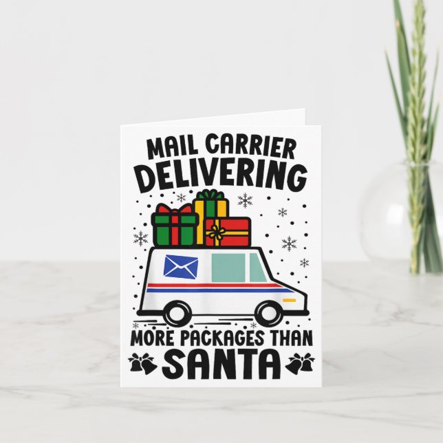 Mail Carrier Delivering More Packages Than Santa C Karte (Vorderseite)